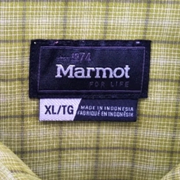 Marmot Green Checkered Casual Shirt - Picture 6 of 7